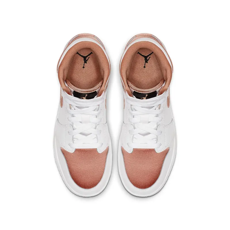 Air Jordan Nike AJ I 1 Mid ‘Rose Gold’ (GS) (2019) (555112-190)