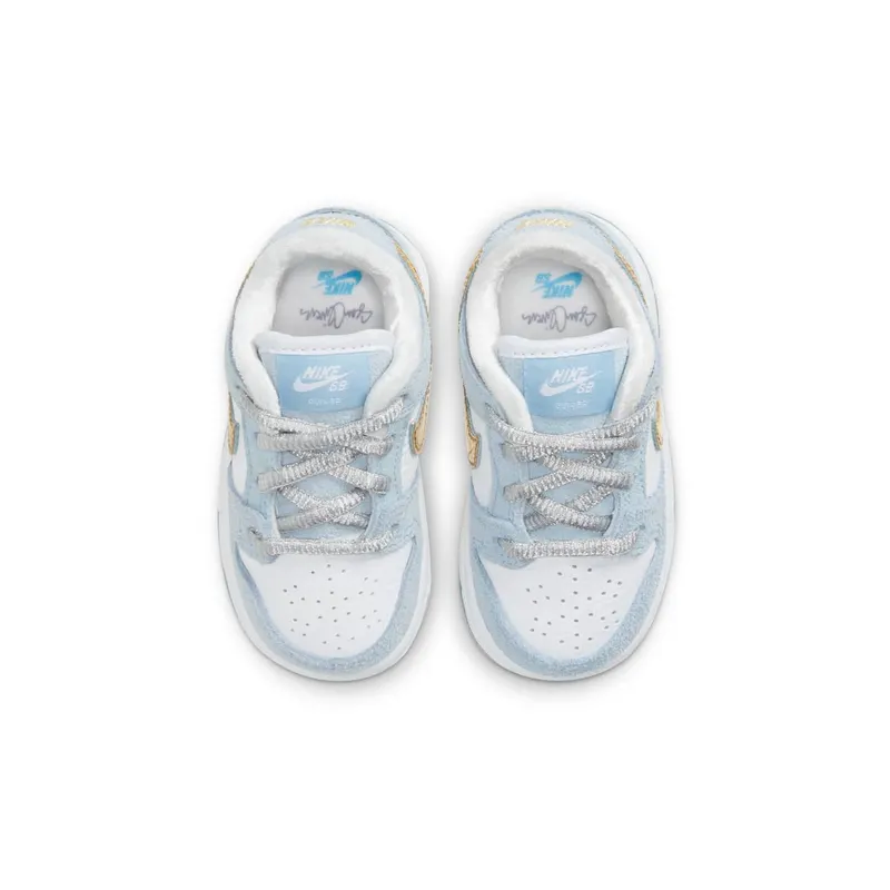 Nike SB Dunk Low Sean Cliver (TD) Ice Blue/White-Metallic Gold-Metallic Silver (DJ2520-400)