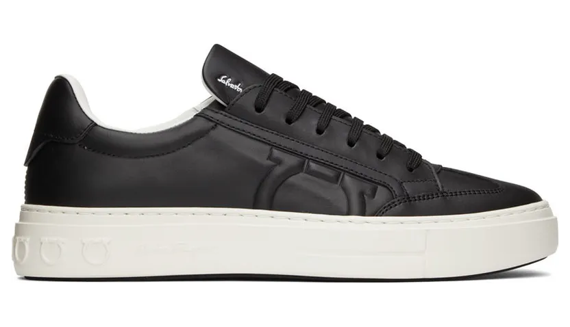 Salvatore Ferragamo Black Gancini Sneaker (697633 02B227010)