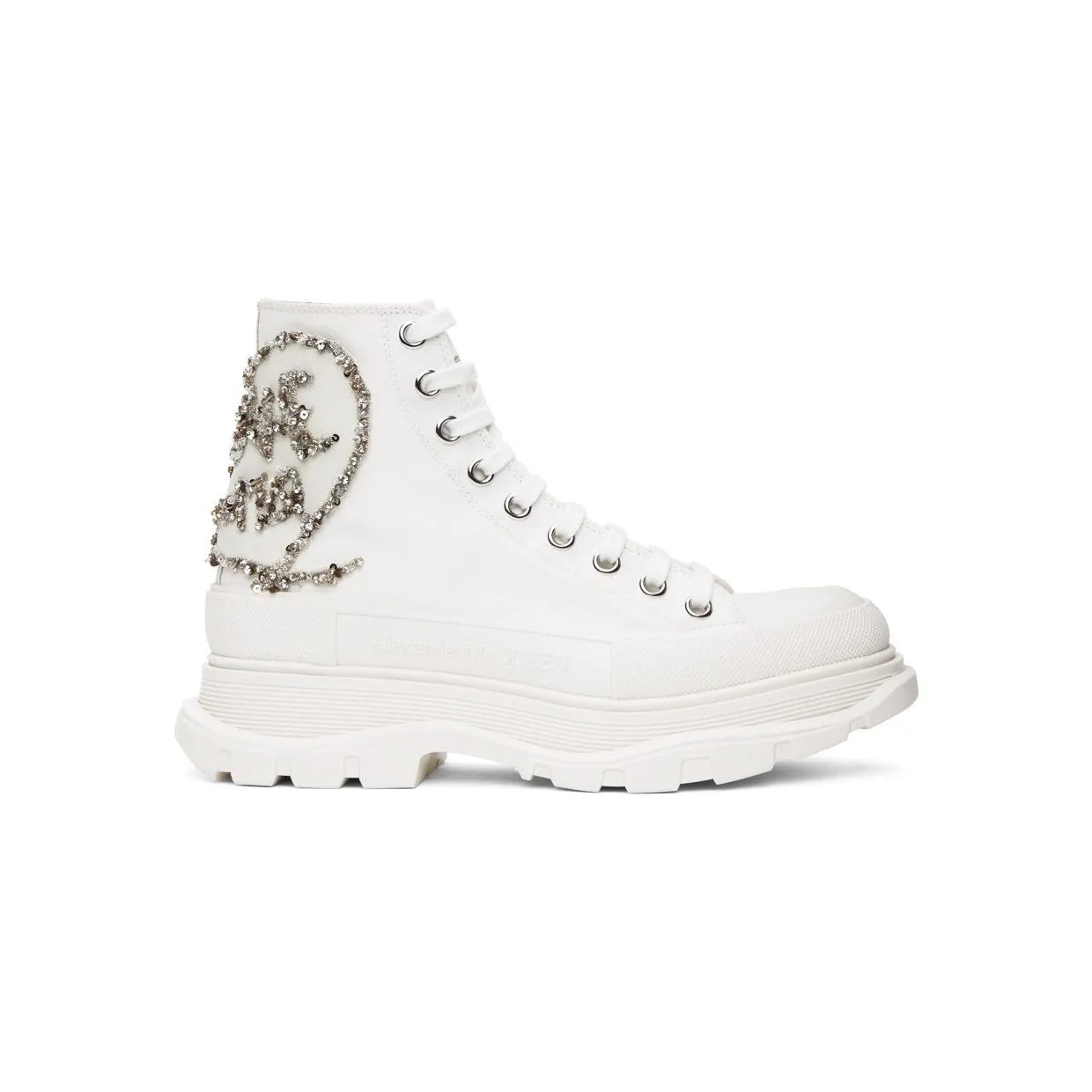 Alexander McQueen White Tread Slick High 9423 WH/OFWH (711112W4TGB)