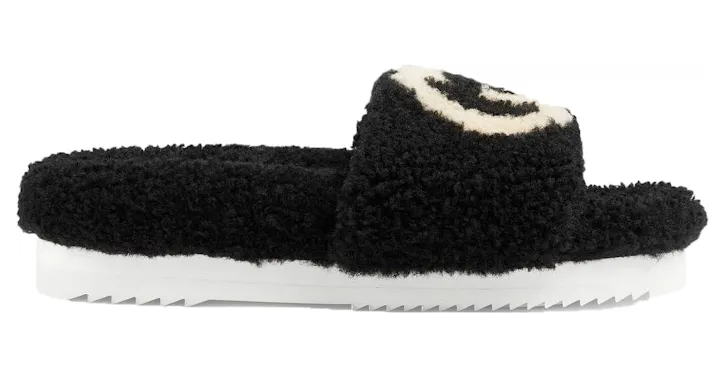 Gucci Slide Interlocking G Wool Black (W) (_646225 D0L00 1046)