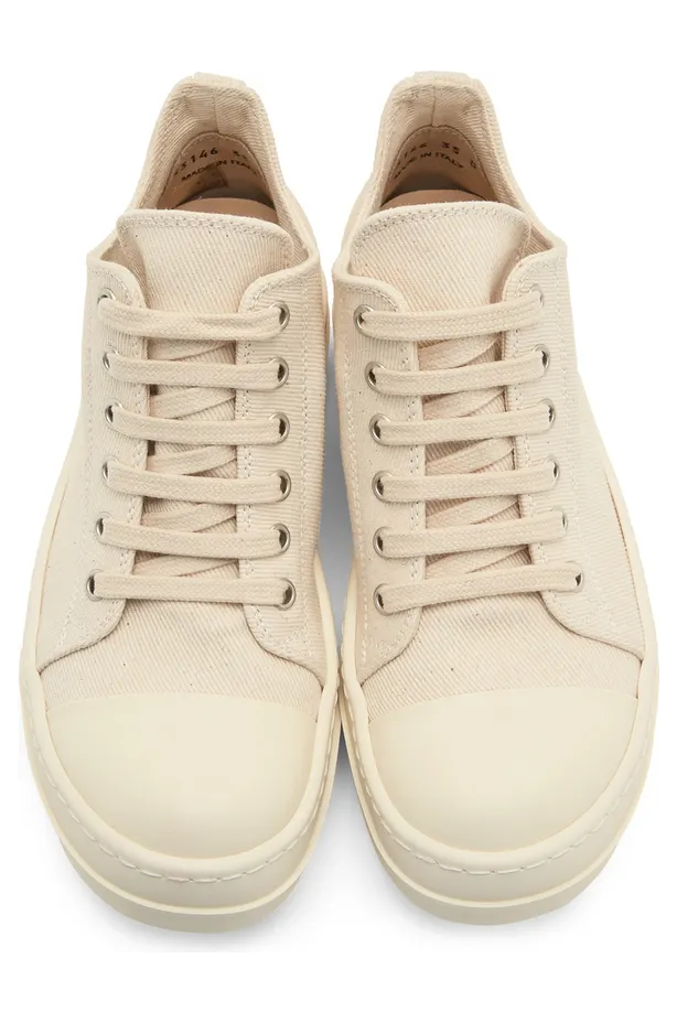 Rick Owens Drkshdw Off-White Denim Low Sneakers (DS01B7802 DMN) (5)