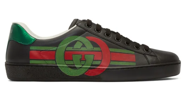 Gucci Black Interlocking G New Ace Sneakers (576136 A38V0)