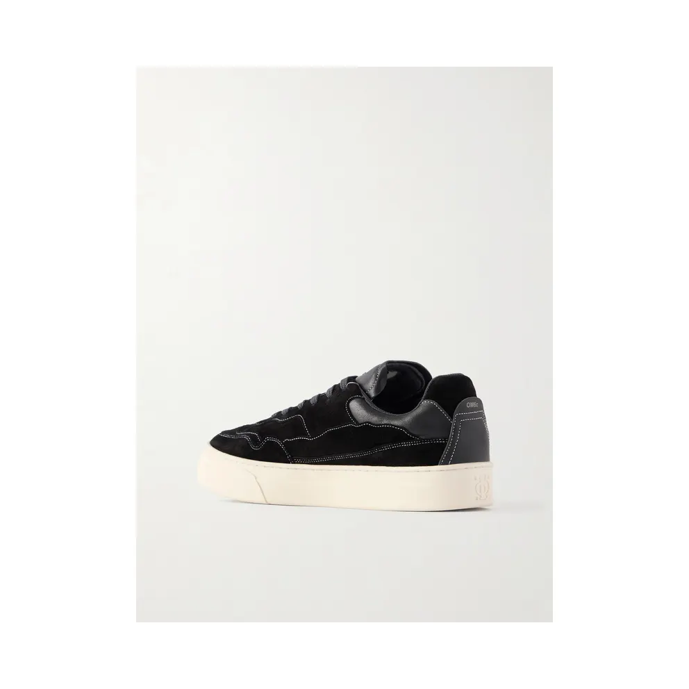 Omni Matta Leather-Trimmed Suede Black (OM06015)