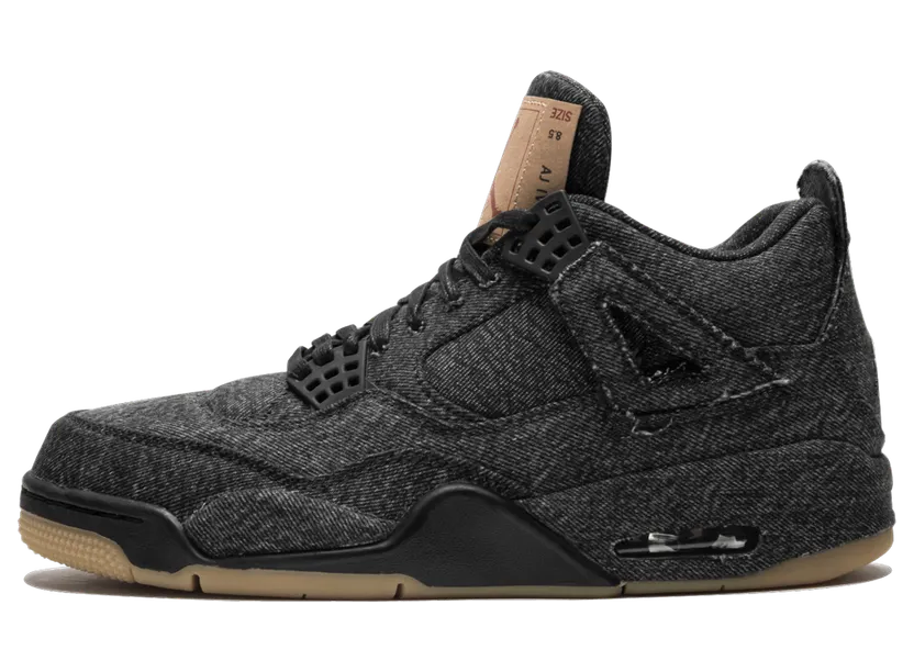 Air Jordan x Levi’s Nike AJ IV 4 Denim Levis Black/Black (With Levis Tag) (2018) (AO2571-001)