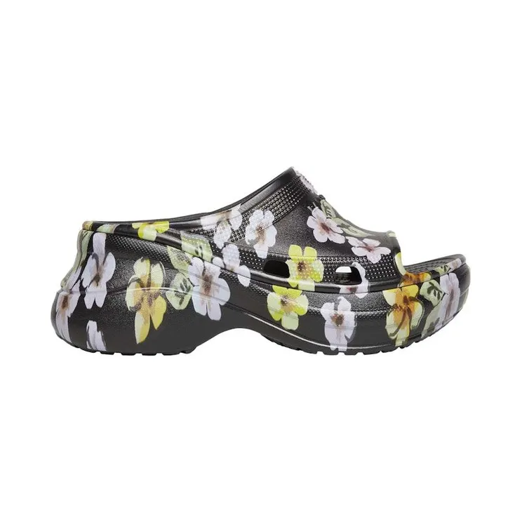 Balenciaga x Crocs Pool Slide Sandals Grey Flower (677389W1S8G6556)