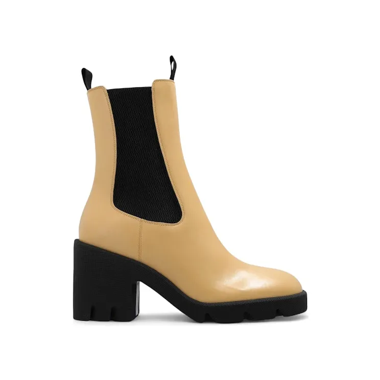 Burberry Stride Platform Ankle Boots Custard (8080326)