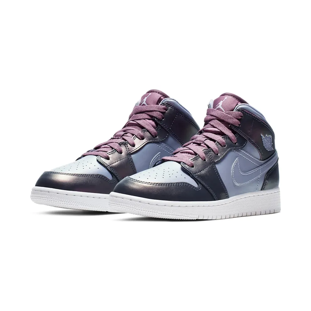 Jordan 1 Mid Monsoon Blue (GS) Monsoon Blue/Purple Rise-Violet Dust-White-Melon Tint (AV5174-400)