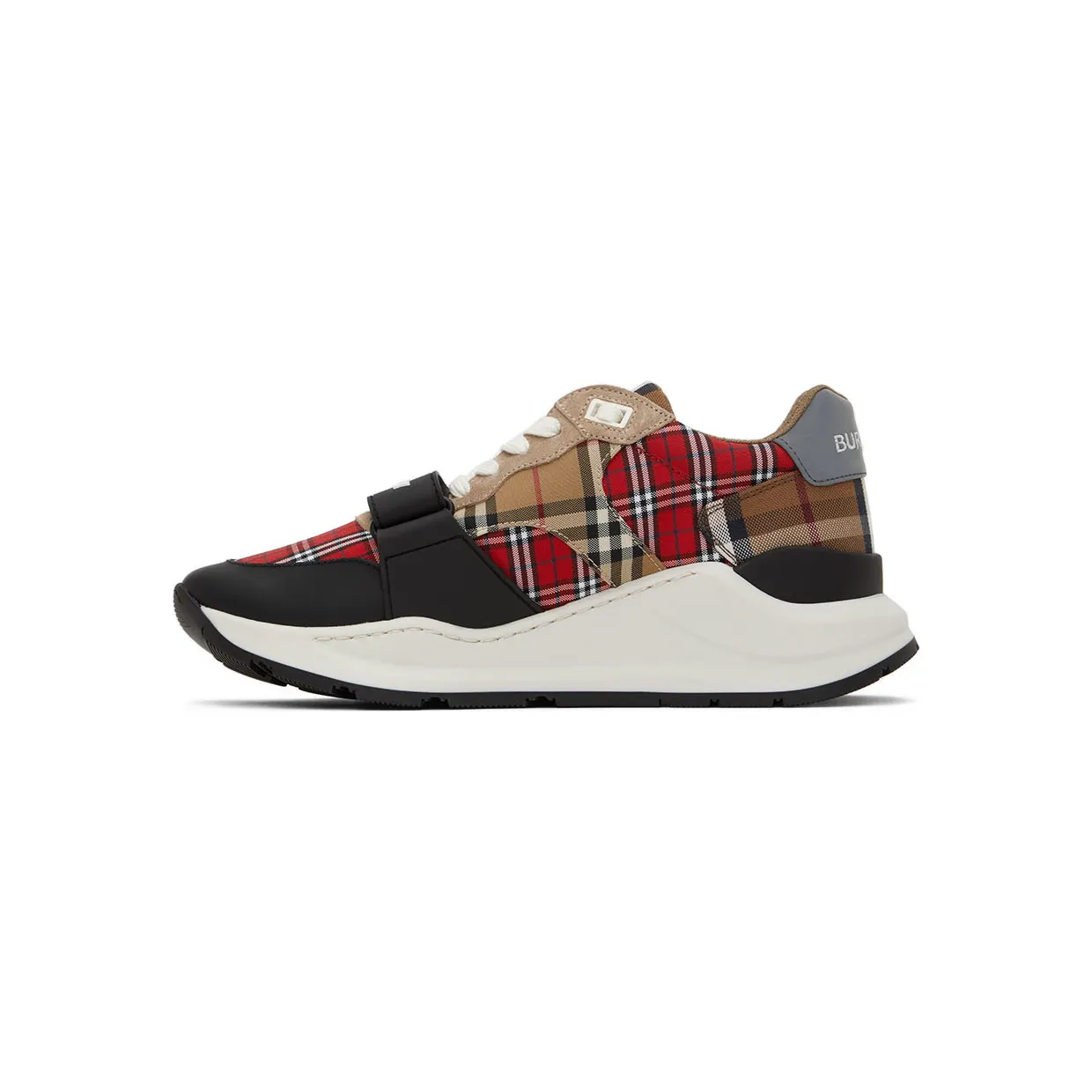 Burberry Red & Beige Ramsey Check Sneakers (8048632) (3)