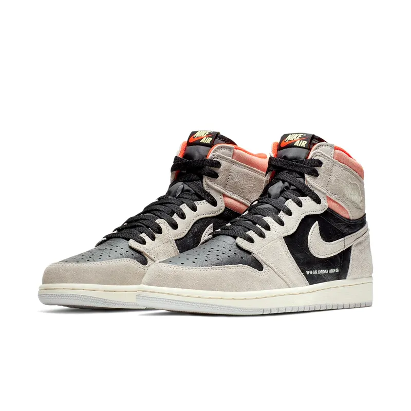 Air Jordan Nike AJ I 1 High Retro ‘Neutral Grey Hyper Crimson’ (2019) (555088-018)