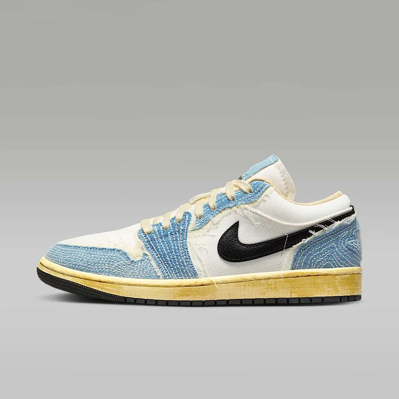 Air Jordan 1 Low SE Ashen Slate/Pale Ivory/Sesame/Black “Denim” (FN7670-493)