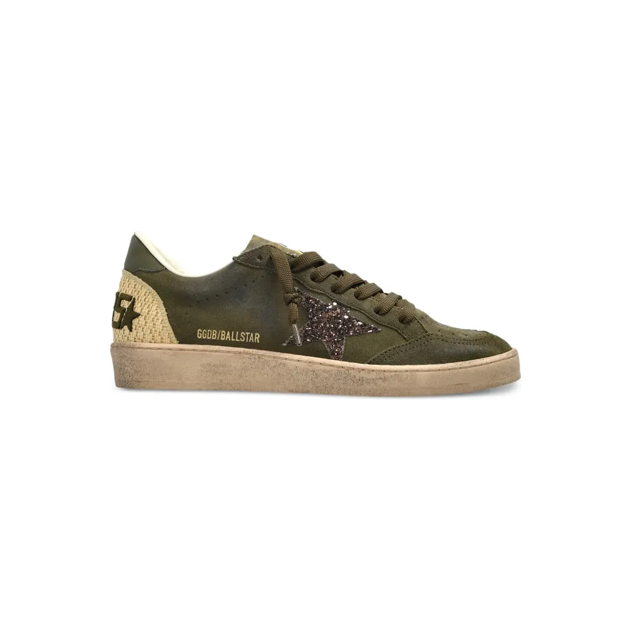Golden Goose Ball Star met glitter-ster “Green” (GWF00117F008705)