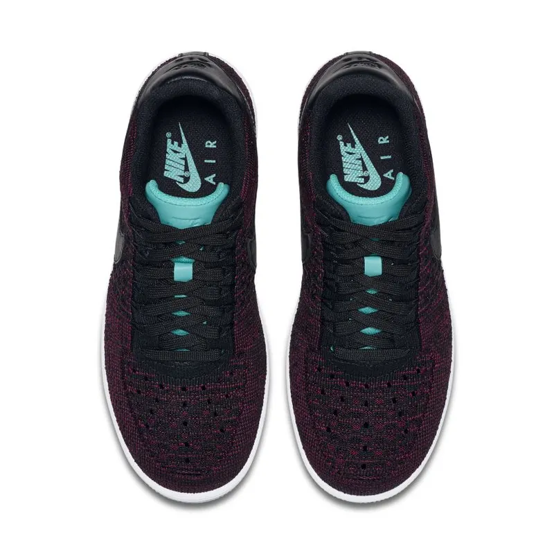 Nike Af1 Flyknit Low Black Black Team Red (W) (820256-002)