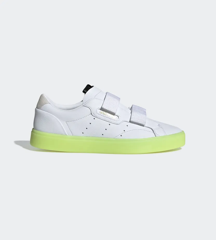 Adidas Sleek Straps ‘White Yellow’ Cloud White/Cloud White/Hi-Res Yellow (EE8279)