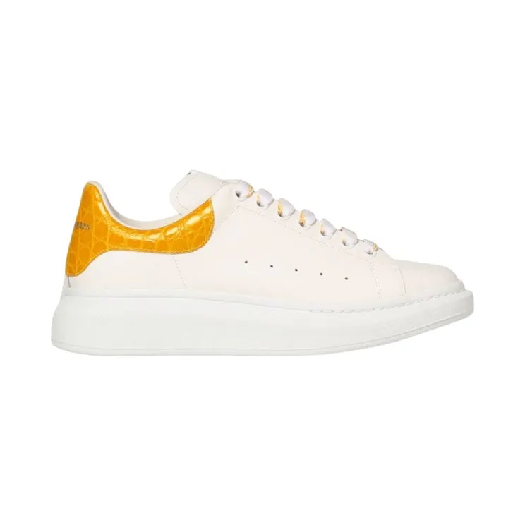 Alexander McQueen Oversized White Orange Yellow Croc (625162 WHYB8 9429)