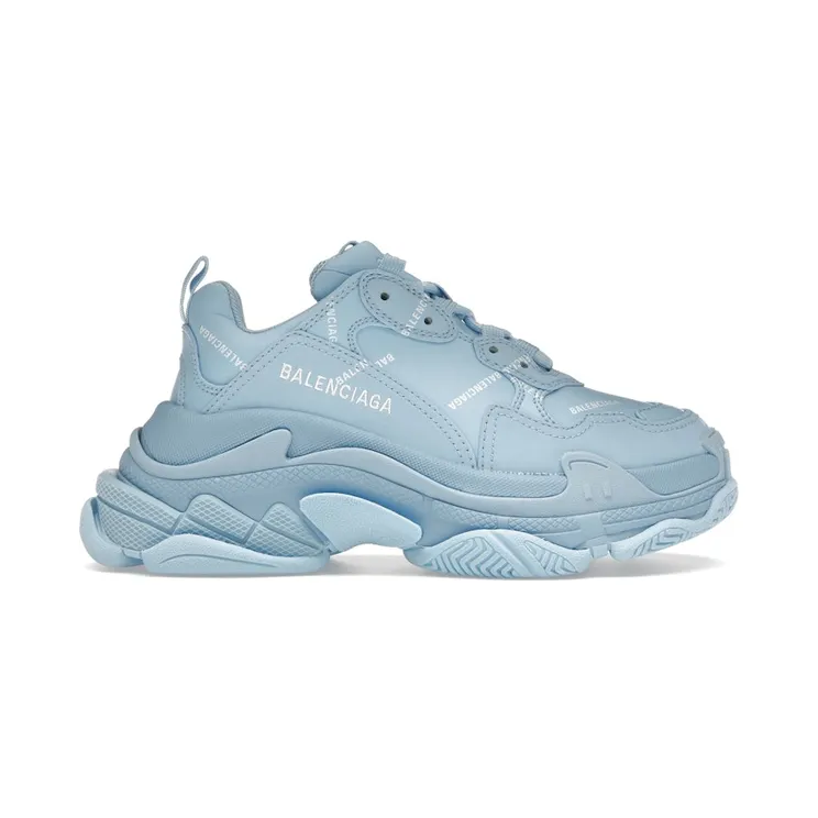 Balenciaga All Over Logo Triple S Blue Grey (W) (524039W2FA14090)