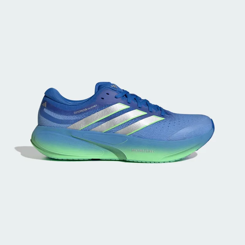 Adidas SUPERNOVA SOLUTION 3 Running Shoes Lucky Blue / Silver Metallic / Lime Burst (JR7399)