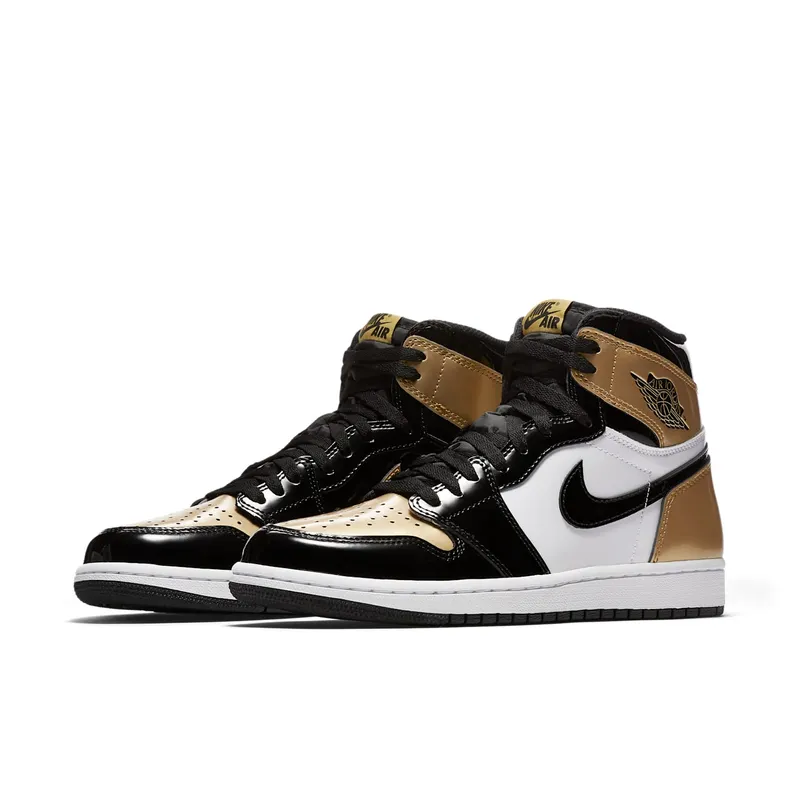 Jordan 1 Retro High NRG Patent Gold Toe Black/Metallic Gold-Summit White (861428-007)