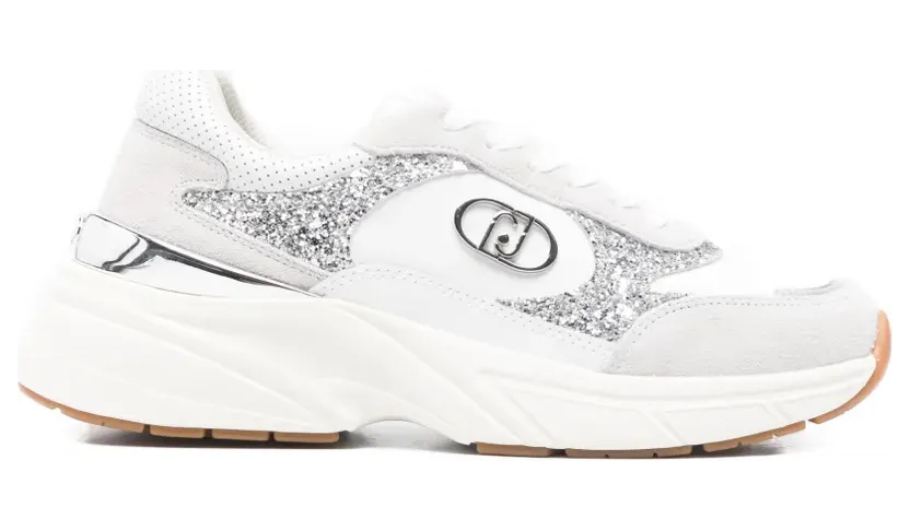 LIU JO LJ01 sneakers met glitter en logoplakkaat – Wit (BA6045PX736)