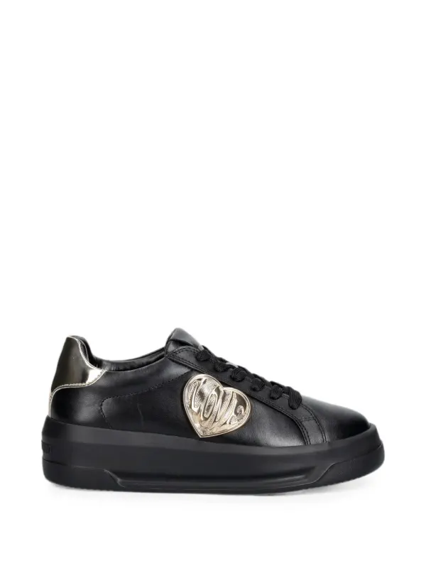 Love Moschino Sneakers with hartpatroon and logoplakkaat – Black (JA15235G1PIAR)