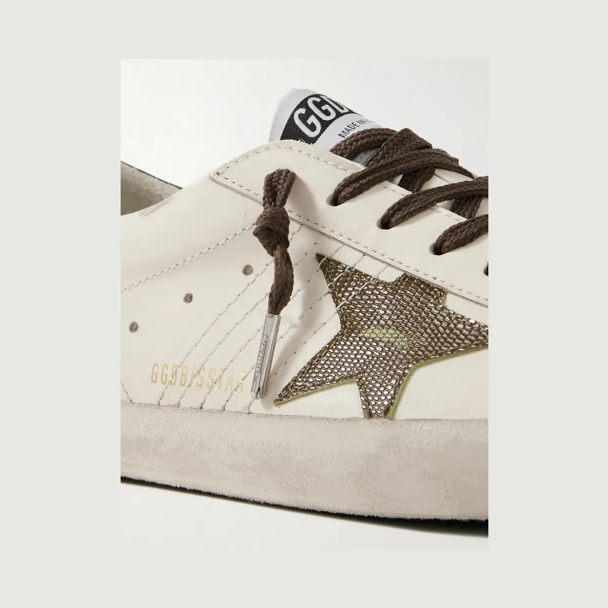 Golden Goose Super-Star Distressed Leather Sneakers White (GMF00101.F007516) (5)