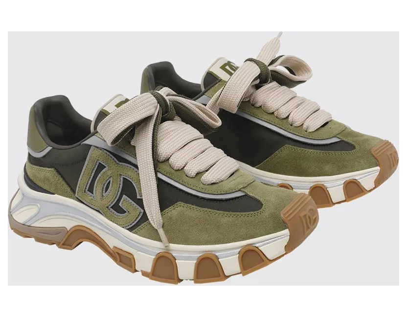 Dolce & Gabbana DG Country Road Nylon and Suede Sneakers Green (CS2403A02048Z013)