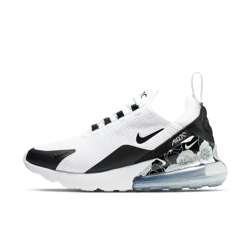 Nike Air Max 270 Floral White Black (W) White/Black-Metallic Silver (AR0499-100)
