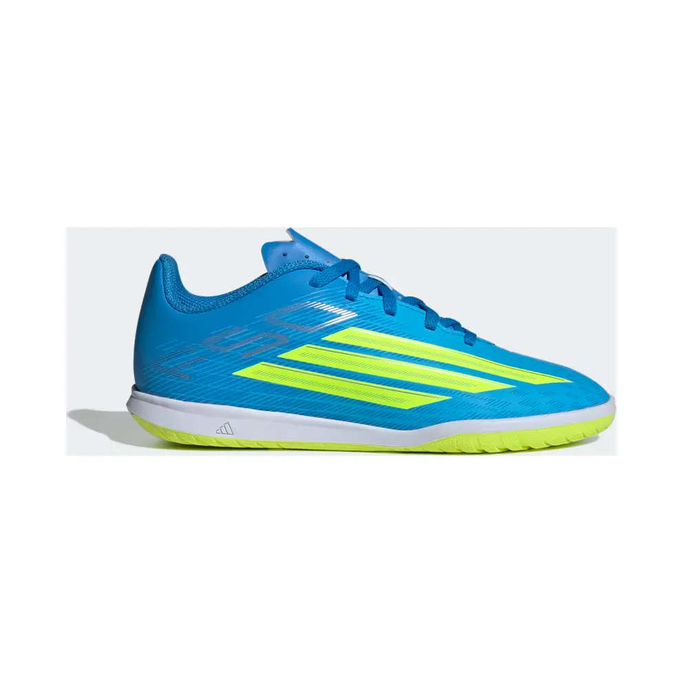 adidas F50 Club Indoor Football Shoes Kids “Lucid Ray Blue / Team Solar Yellow 2 / Lucid Aquamarine” (JS1493)