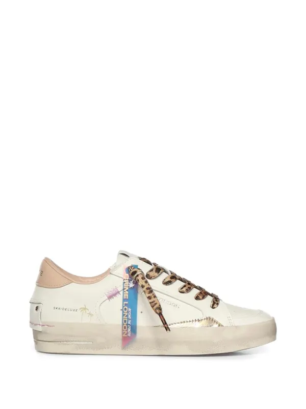 Crime London Sk8 Deluxe sneakers with luipaardprint – Beige (29101PP8)