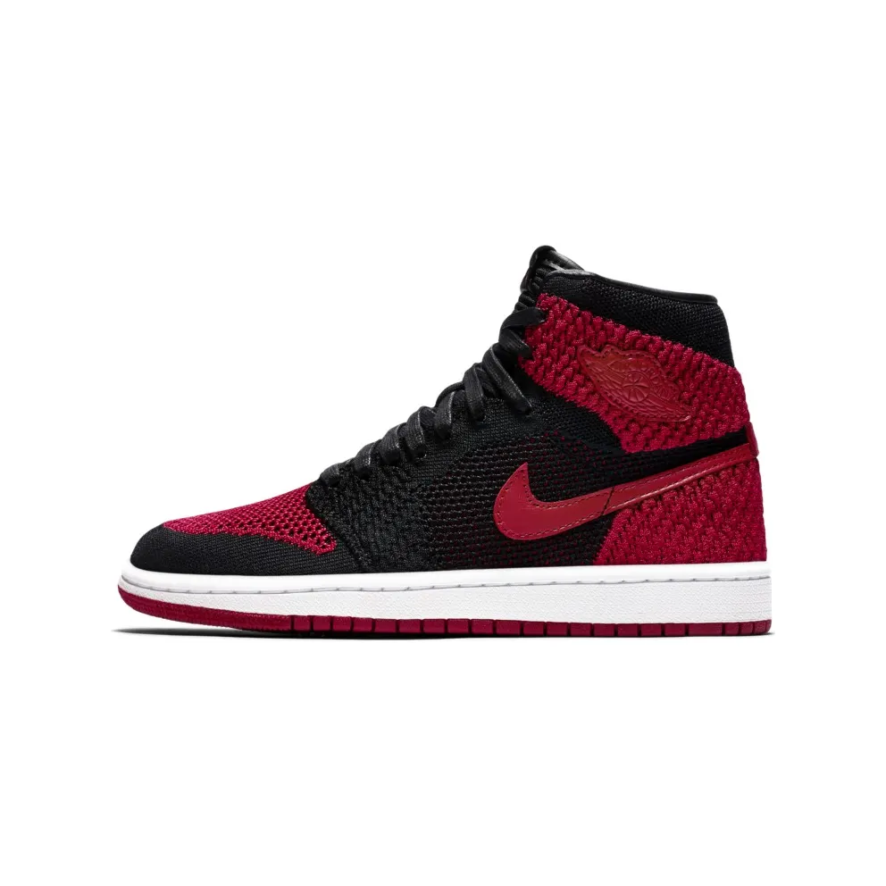 Jordan 1 Retro High Flyknit Bred (GS) Black/Varsity Red-White (919702-001)