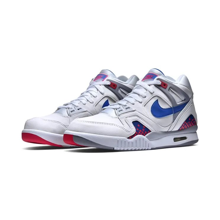 Nike Air Tech Challenge II Pixel Court “White / Infrared / Flat Silver / Royal Blue” (667444-146)