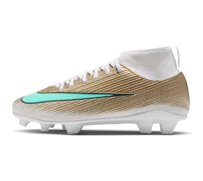 Nike Jr Mercurial Superfly 11 Club ‘Kylian Mbappé’ ‘ Multi-Ground High-Top “Metallic Gold/Green Glow” (IU1794-701)