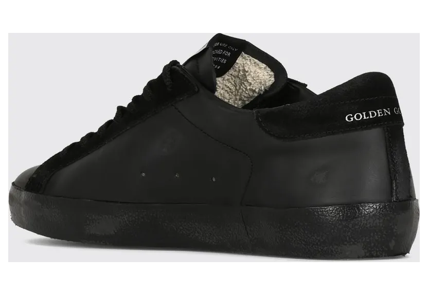 Golden goose Super-Star Trainers in Calfskin Leather with Distressed Effect Black (GMF00101F00799190100) (2)