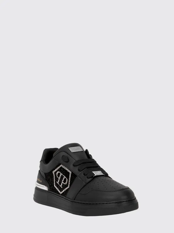 Philipp plein Hexagon Royale Leather with Rhinestone Hexagon Logo Black (UAFSUSC1086PLE022N0202)