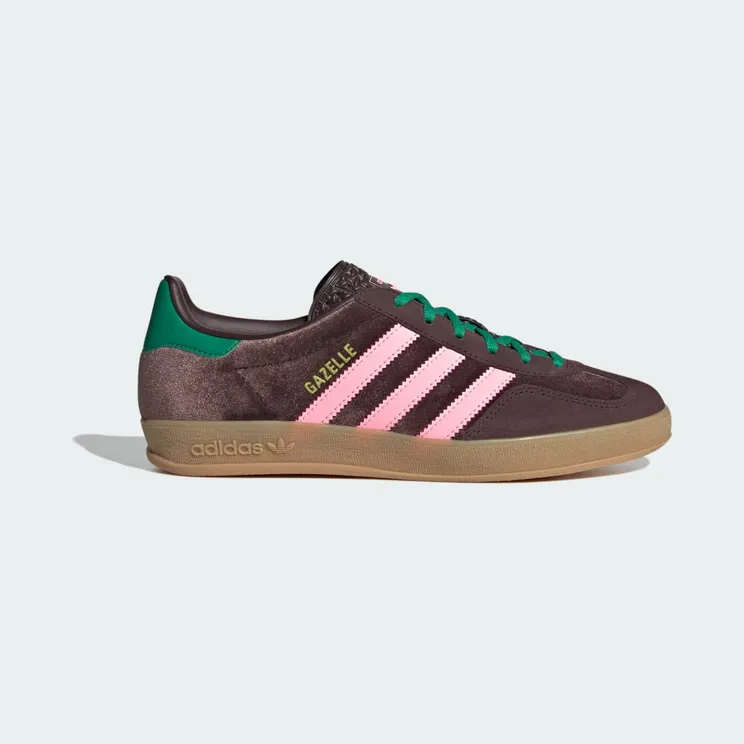 Adidas Gazelle Indoor Dark Brown / Glow Pink / Court Green (JI2714)