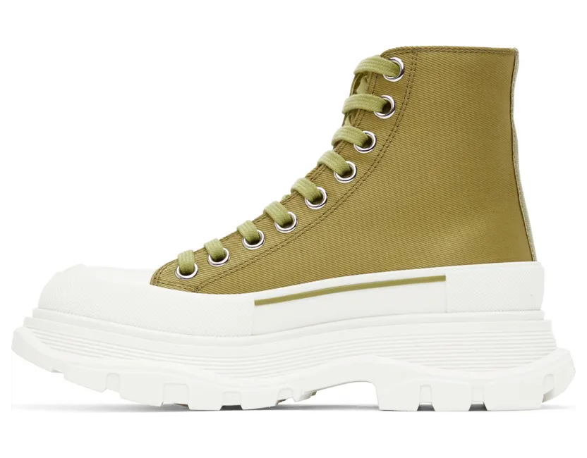 Alexander McQueen Green Tread Slick High Sneakers (697080W4U31) (3)