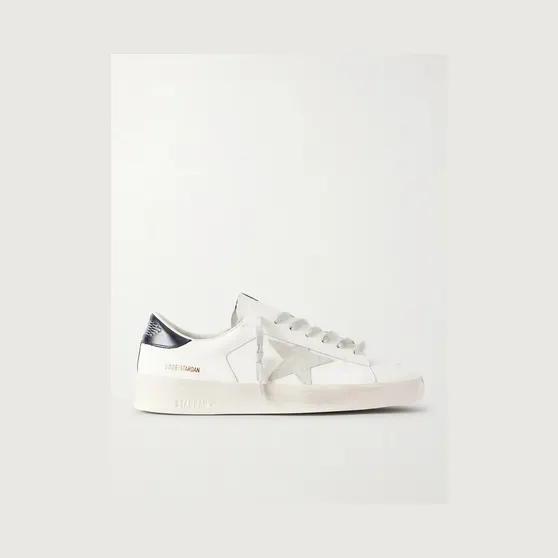 Golden Goose Stardan Suede-Trimmed Leather Sneakers White (GMF00128.F000567)