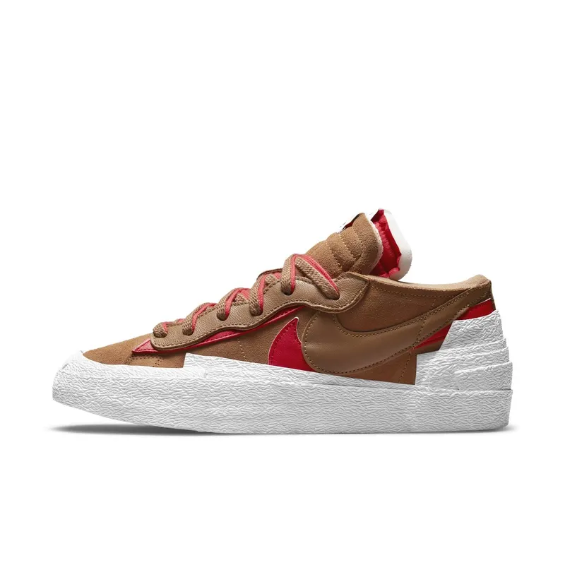 Nike x sacai Blazer Low British Tan (2021) – “Brtitish Tan / White / University Red” (DD1877-200)