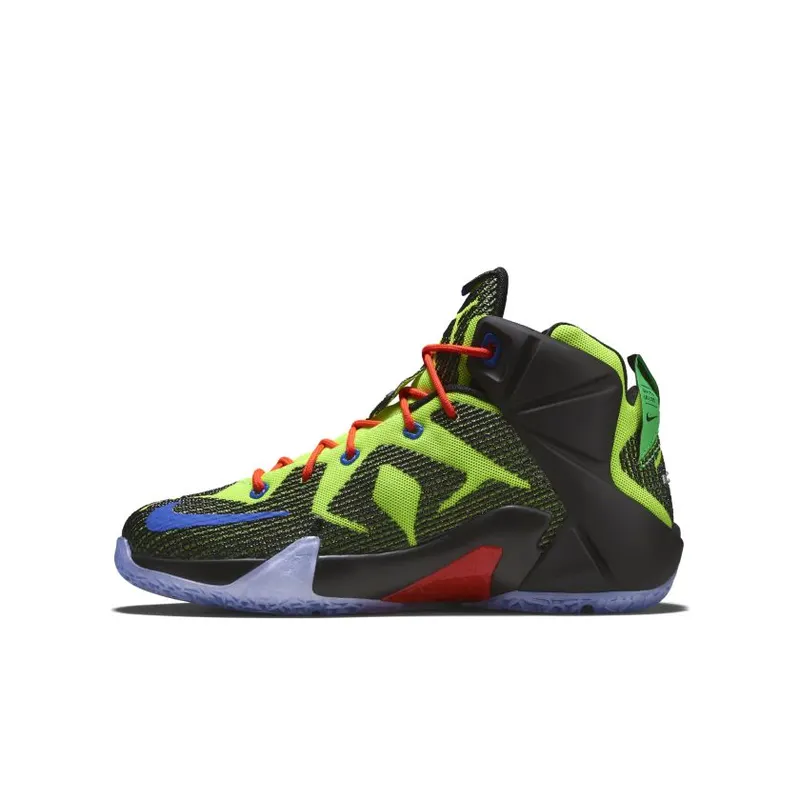 Nike LeBron 12 Gamer (GS) Black/Electric Green-Bright Crimson-Hyper Cobalt (685181-009)