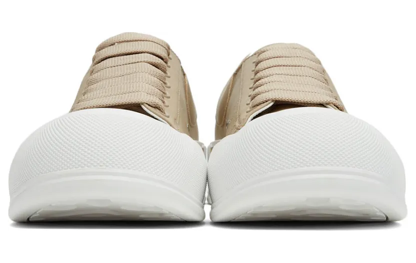 Alexander McQueen Beige Leather Colored Stripe Sneakers (667817WIB63) (2)
