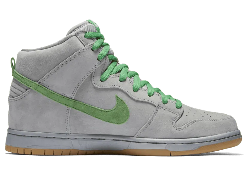 Nike SB Dunk High Silver Box Hyper Verde-Gum Yellow​/Metallic Silver (313171-039)