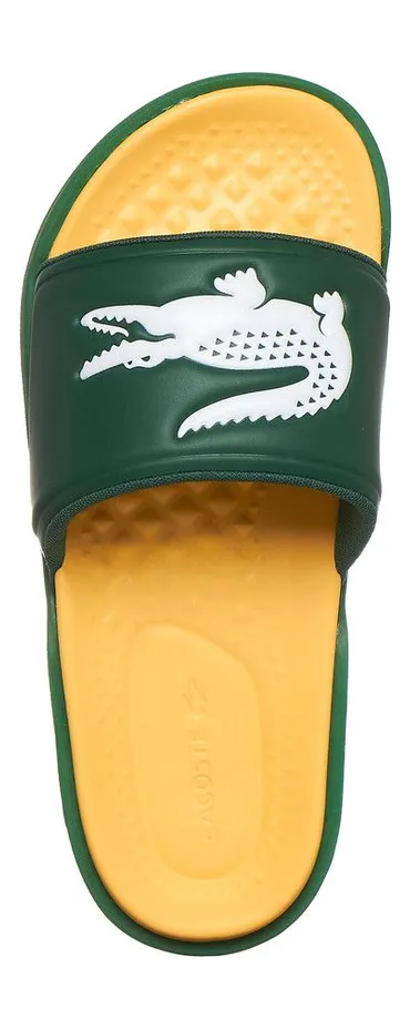 Lacoste Croco Dualiste Synthetic Slides Green / Yellow (43CMA0021-1M8) (4)