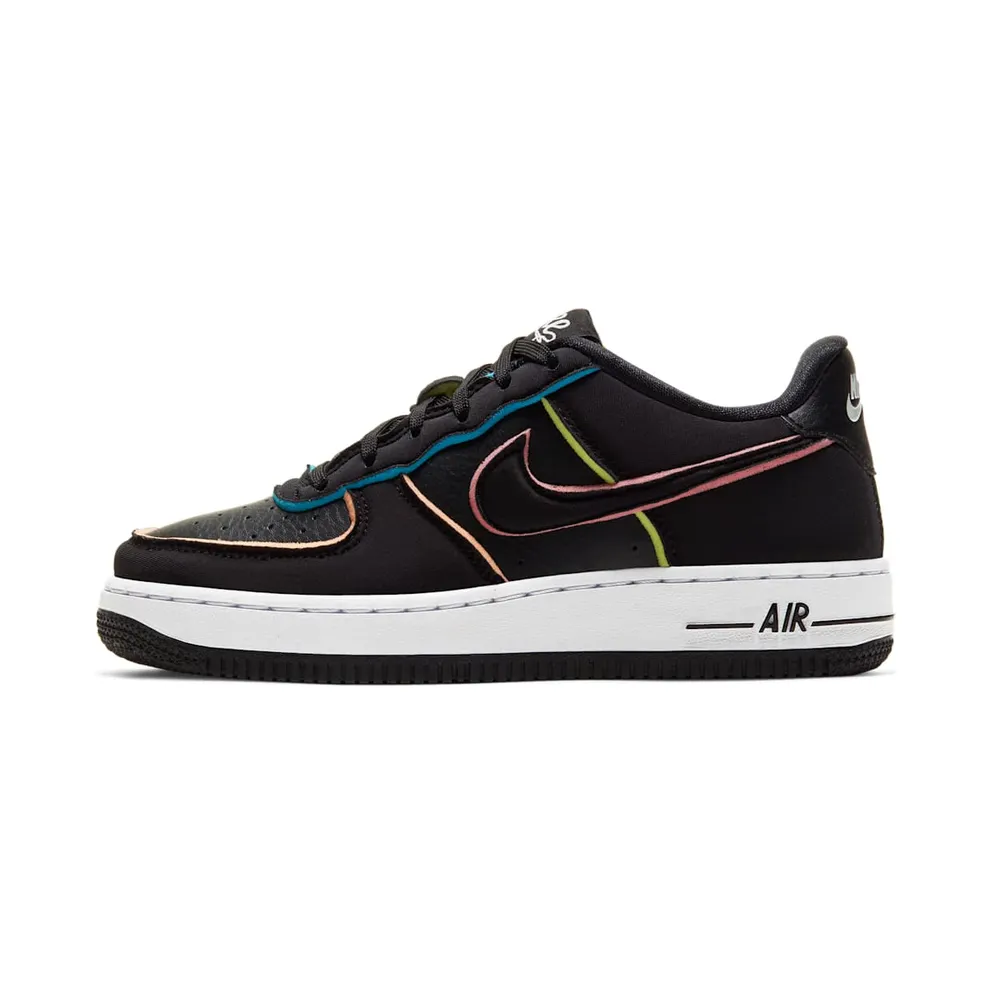Nike Air Force 1 Low Black Pink Barely Volt (GS)