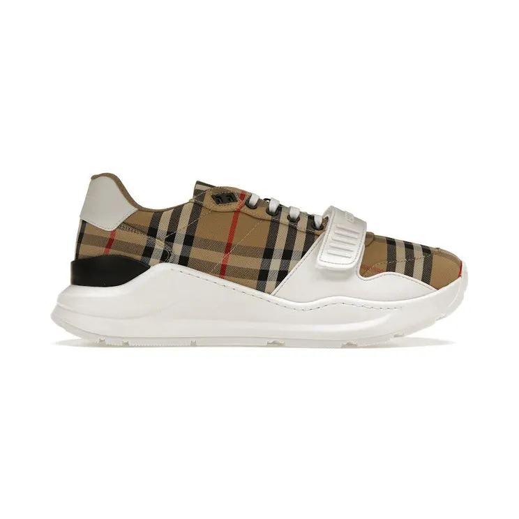 Burberry Ramsey Vintage Check Suede Leather Archive Biege White (80485771)