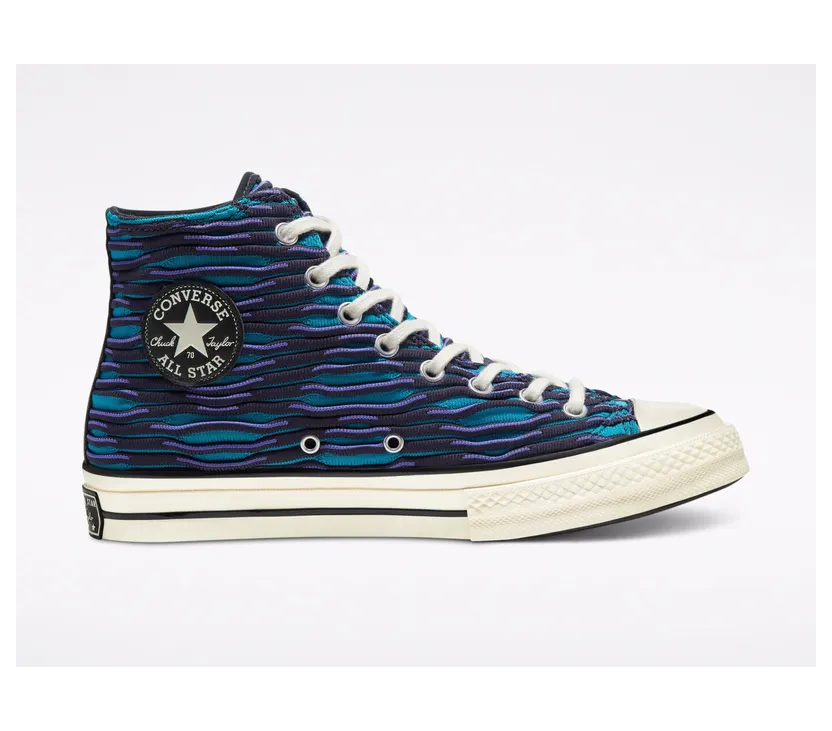 Converse Blue & Purple Wavy Knit Chuck 70 High Sneakers (168757C)