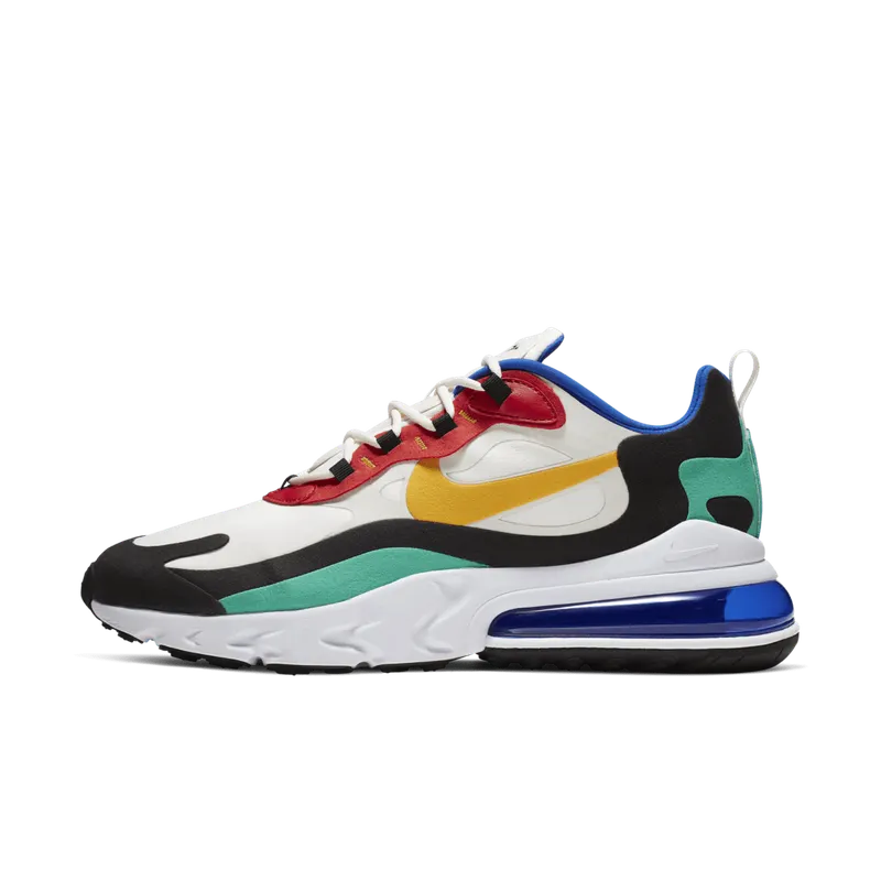 Nike Air Max 270 React Bauhaus Phantom/University Gold-University Red-Black-Kinetic Green-Hyper Royal (AO4971-002)