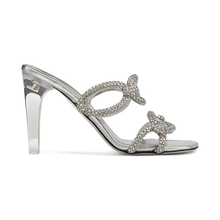 Valentino Garavani All-Over Rhinestone Sandals Crystal Silver (2W2S0GH5APLS13)