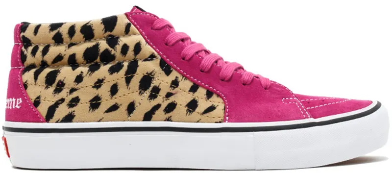 Vans Supreme x Sk8-Mid Pro ‘Cheetah Velvet’ Magenta (VN0A347UOPL)
