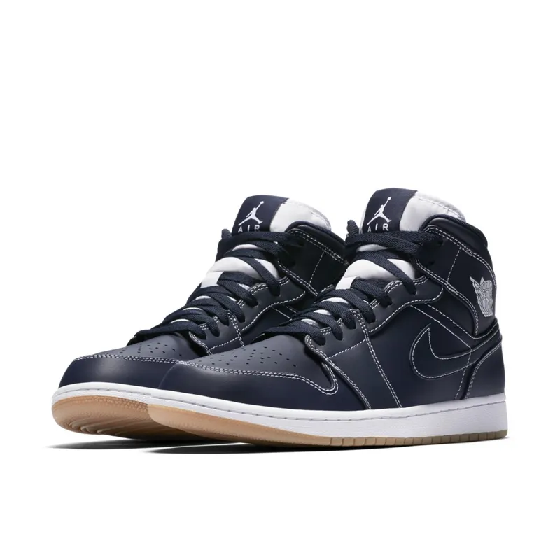 Jordan 1 Retro Mid Derek Jeter RE2PECT Obsidian/White-Gum Light Brown (AH6342-402)