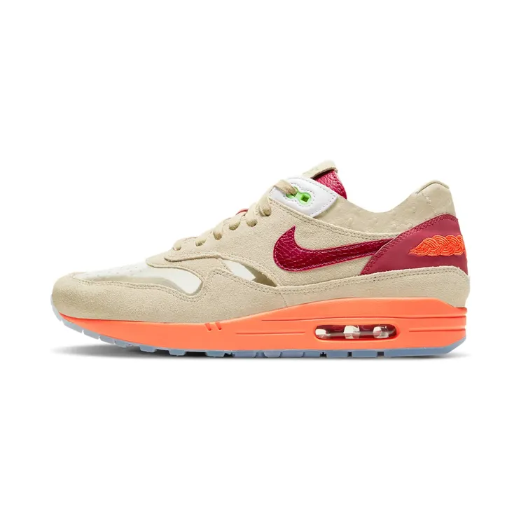 Nike Air Max 1 x CLOT Kiss of Death 2021 “Net / Orange Blaze / Deep Red” (DD1870-100)